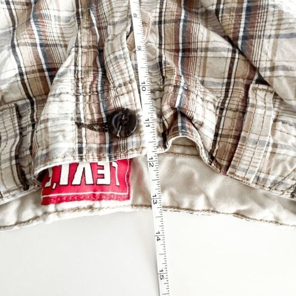 Levi's Mens Cargo Shorts Multiple Pockets Cotton Plaid Brown Size 32 - Picture 6 of 9